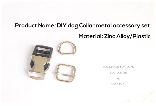 Metalowa klamra + dopasowywalna klamra + D pierścień (zestaw) dla majsterkowiczów - sprzęt środowiskowy dla szczeniaka 20mm - Wianko - 2