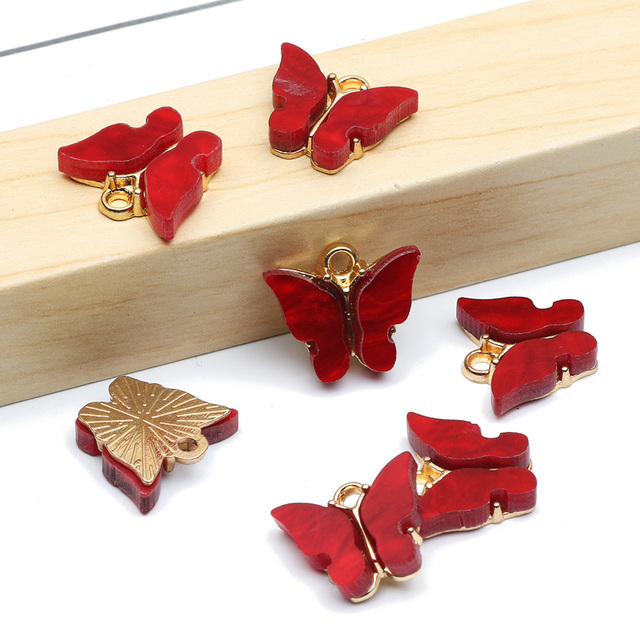 Koraliki próby cynku w motylkowy wzór, akrylowe i luźne, idealne do tworzenia biżuterii DIY - bransoletki, naszyjniki, kolczyki - Wianko - 12