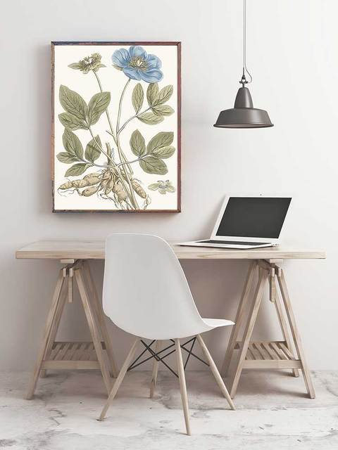 Niebieski kwiat obraz dekoracyjny na płótnie do salonu i sypialni - Wianko - 4