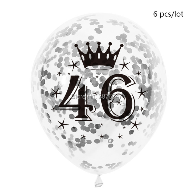 Partia 6 sztuk różowych, złotych i srebrnych balonów urodzinowych numer 45-49, dekoracje na 45., 46. i 48. rocznicę - Wianko - 18