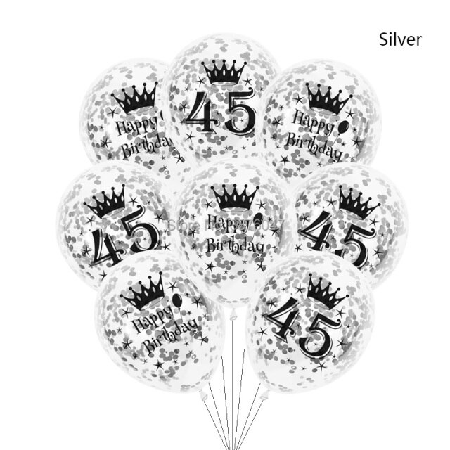 Partia 6 sztuk różowych, złotych i srebrnych balonów urodzinowych numer 45-49, dekoracje na 45., 46. i 48. rocznicę - Wianko - 4