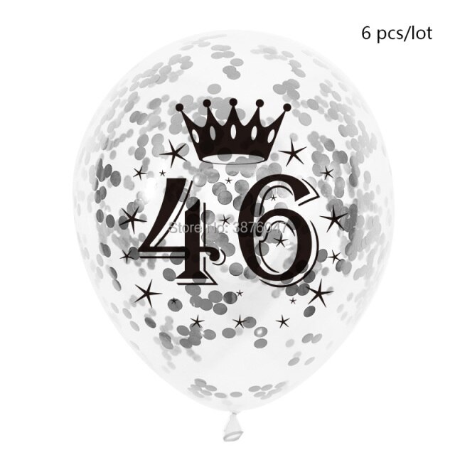 Partia 6 sztuk różowych, złotych i srebrnych balonów urodzinowych numer 45-49, dekoracje na 45., 46. i 48. rocznicę - Wianko - 7