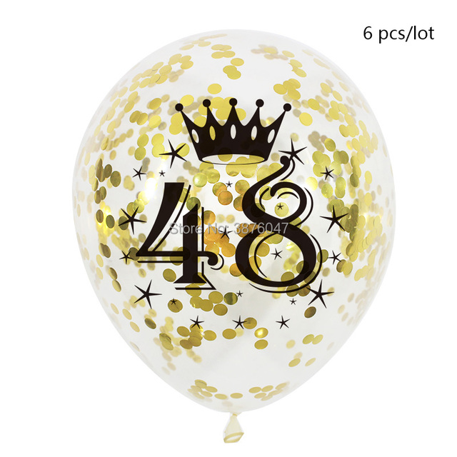 Partia 6 sztuk różowych, złotych i srebrnych balonów urodzinowych numer 45-49, dekoracje na 45., 46. i 48. rocznicę - Wianko - 20