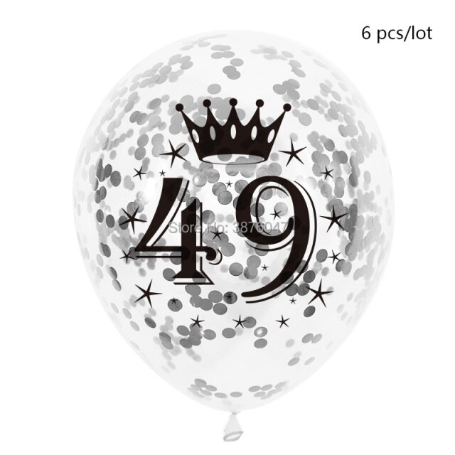 Partia 6 sztuk różowych, złotych i srebrnych balonów urodzinowych numer 45-49, dekoracje na 45., 46. i 48. rocznicę - Wianko - 10