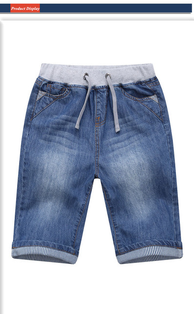 Jeansowe spodenki dla chłopca Design z wzorem kratki, dostępne w rozmiarach od 2 do 14 lat - Wianko - 1