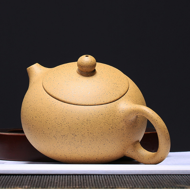 Czajniczek do herbaty Yixing Zisha płaski Xishi Pot 220cc - surowa żółta glina, ręcznie wykonany - Wianko - 14
