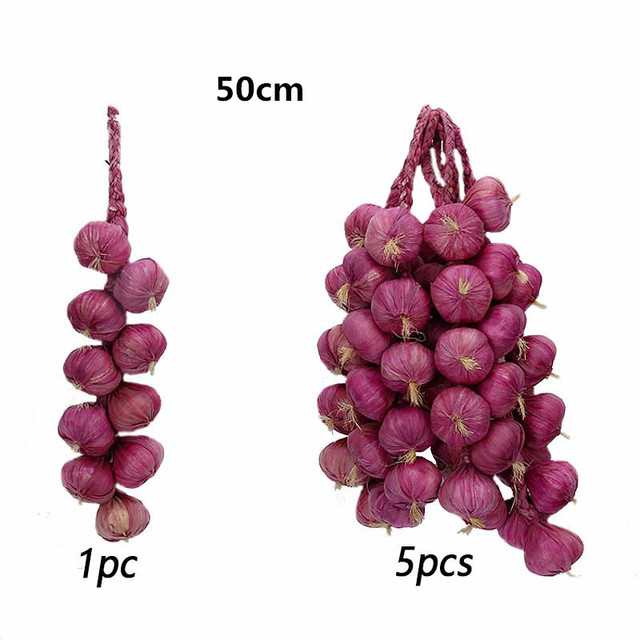 Sztuczne rośliny - Pęczek fałszywych warzyw ze sztucznymi chili i winoroślami - 50-70cm - Wianko - 25