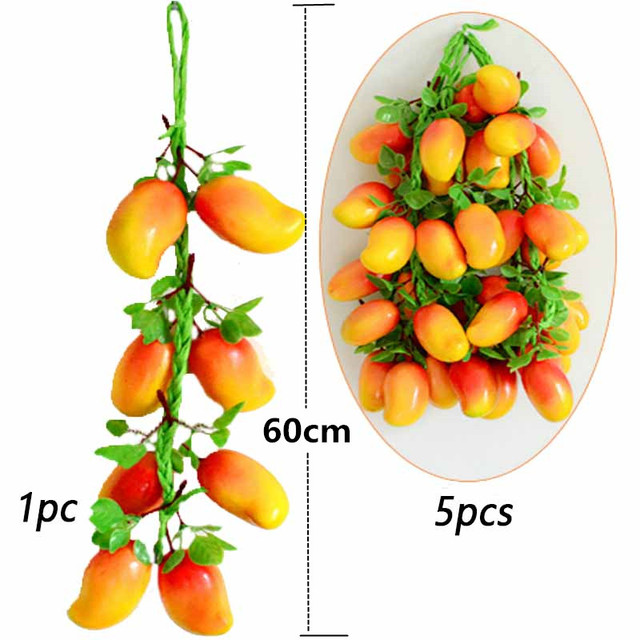 Sztuczne rośliny - Pęczek fałszywych warzyw ze sztucznymi chili i winoroślami - 50-70cm - Wianko - 13