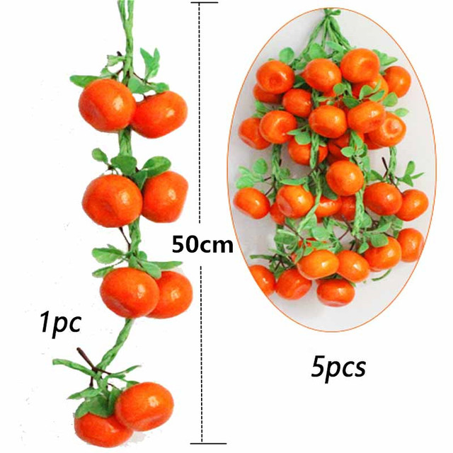 Sztuczne rośliny - Pęczek fałszywych warzyw ze sztucznymi chili i winoroślami - 50-70cm - Wianko - 12