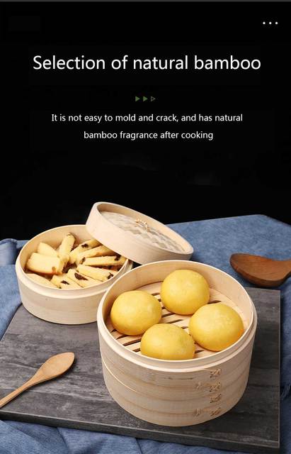 Bambusowe naczynie parowe z pokrywką do gotowania przekąsek i klusek Dim Sum - Wianko - 4