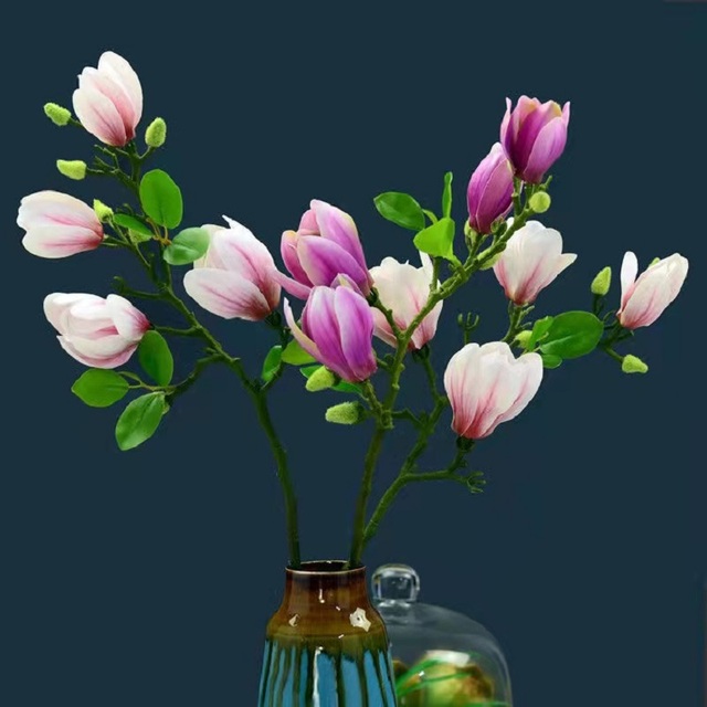 68cm sztuczny kwiat magnolii do kompozycji kwiatowej w salonie, dekoracji miejsca weselnego i ogrodu - Wianko - 8