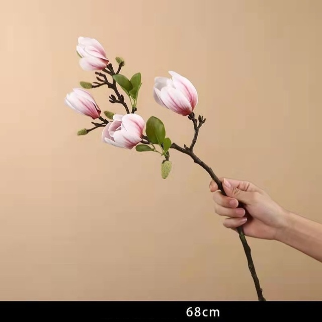 68cm sztuczny kwiat magnolii do kompozycji kwiatowej w salonie, dekoracji miejsca weselnego i ogrodu - Wianko - 3