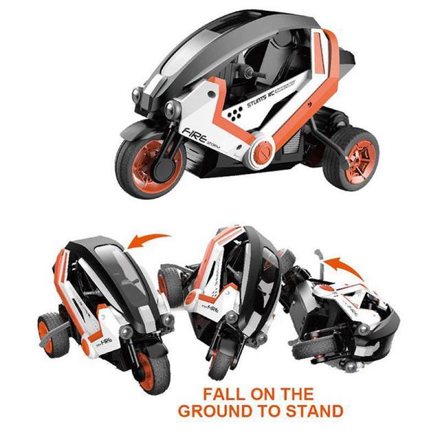 Motocykl RC 1:8 2.4G Stunt 15 H/KM Zrównoważony Model Szybkiego Zabawkowego Samochodu Kaskaderskiego dla Chłopców - Wianko - 6