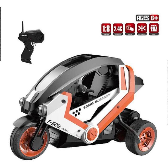 Motocykl RC 1:8 2.4G Stunt 15 H/KM Zrównoważony Model Szybkiego Zabawkowego Samochodu Kaskaderskiego dla Chłopców - Wianko - 4