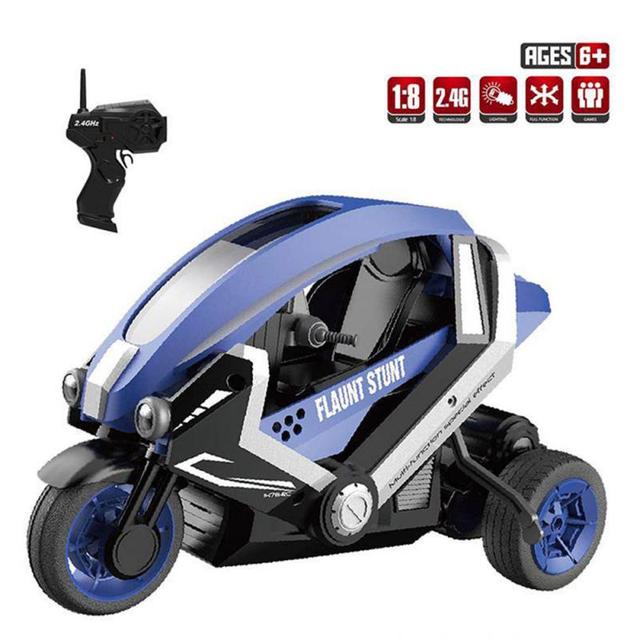 Motocykl RC 1:8 2.4G Stunt 15 H/KM Zrównoważony Model Szybkiego Zabawkowego Samochodu Kaskaderskiego dla Chłopców - Wianko - 5