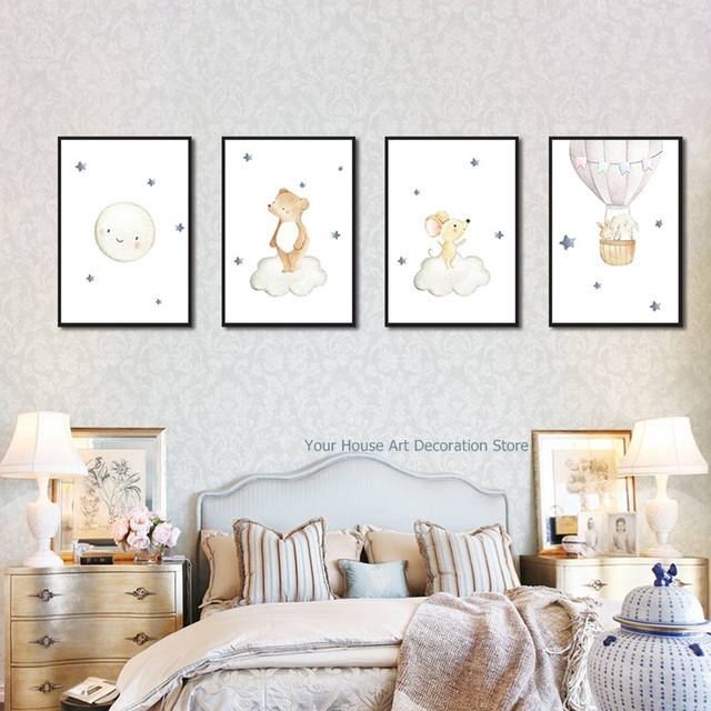 Dziecięcy plakat i druk obrazu Biała chmura do dekoracji sypialni i salonu - Wianko - 4