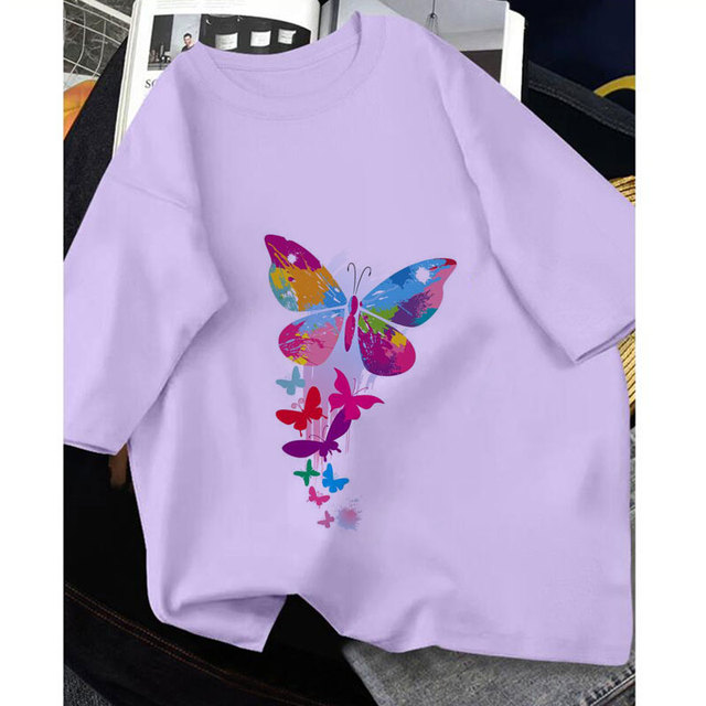 Nowa koszulka dziecięca z motywem roślin, kwiatów, motyli i alfabetu - lato 2021 - Wianko - 20