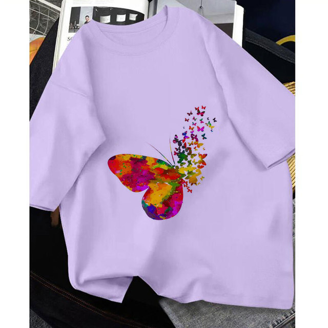 Nowa koszulka dziecięca z motywem roślin, kwiatów, motyli i alfabetu - lato 2021 - Wianko - 8