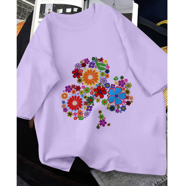 Nowa koszulka dziecięca z motywem roślin, kwiatów, motyli i alfabetu - lato 2021 - Wianko - 24