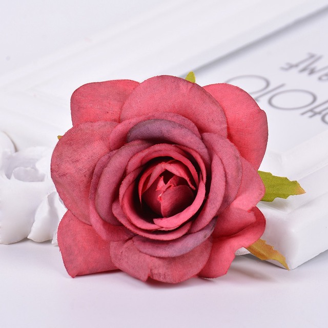 5 sztuk 7cm sztucznych jedwabnych różowych głów kwiatów - idealne do dekoracji domu, wienca, księgi gości oraz DIY rękodzieła - Wianko - 7