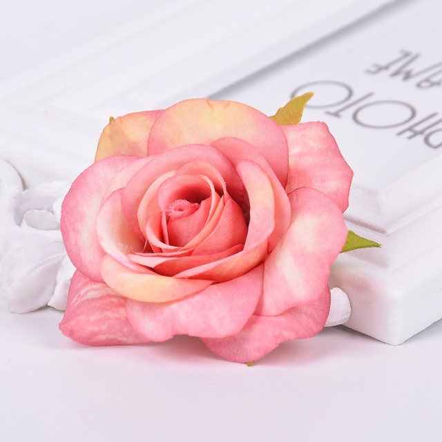 5 sztuk 7cm sztucznych jedwabnych różowych głów kwiatów - idealne do dekoracji domu, wienca, księgi gości oraz DIY rękodzieła - Wianko - 9