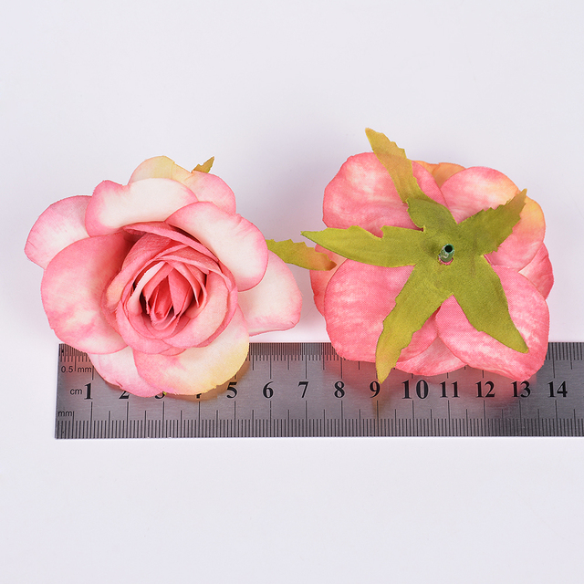 5 sztuk 7cm sztucznych jedwabnych różowych głów kwiatów - idealne do dekoracji domu, wienca, księgi gości oraz DIY rękodzieła - Wianko - 2