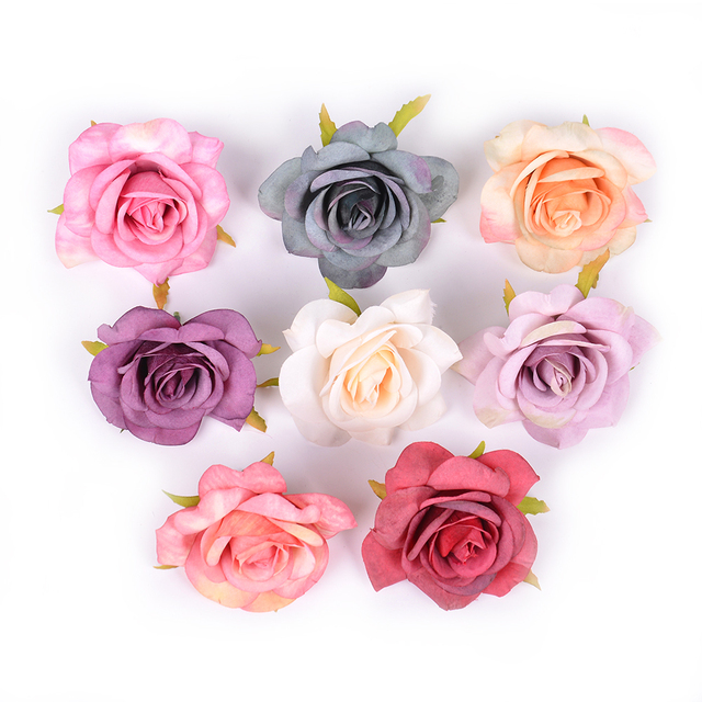 5 sztuk 7cm sztucznych jedwabnych różowych głów kwiatów - idealne do dekoracji domu, wienca, księgi gości oraz DIY rękodzieła - Wianko - 1