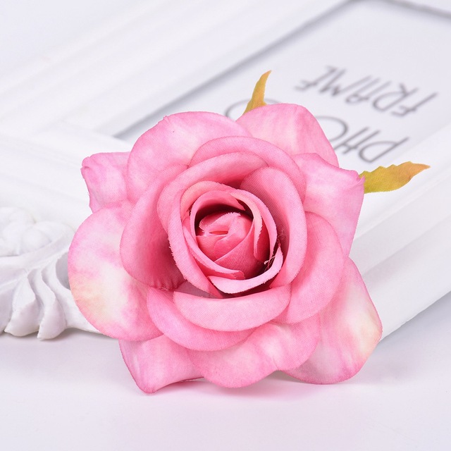 5 sztuk 7cm sztucznych jedwabnych różowych głów kwiatów - idealne do dekoracji domu, wienca, księgi gości oraz DIY rękodzieła - Wianko - 5