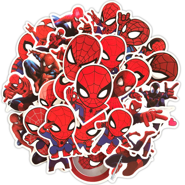Zestaw 10/35 sztuk Naklejki Spiderman - Kreskówkowe motywy na Notobook, Gitara, Deskorolka i więcej - Wianko - 2