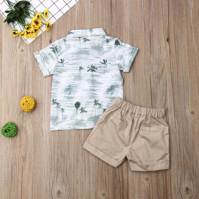 Dwuczęściowy zestaw ubranek dla chłopca - koszulka z krótkim rękawem i krótkie spodenki na lato - Wianko - 10