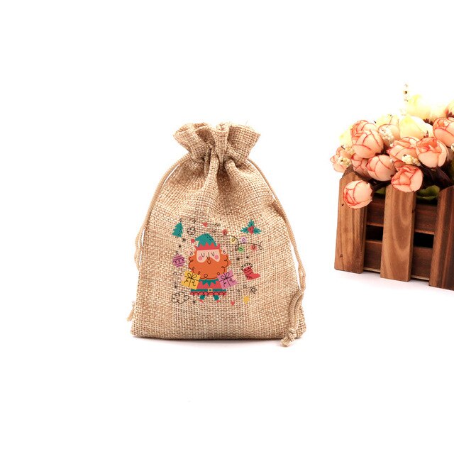 50 sztuk bawełnianych etui na prezenty w stylu Christmas Gift - torby na biżuterię, cukierki i pościel - Wianko - 29