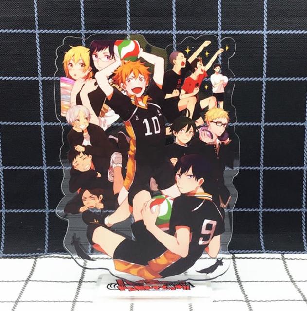 Figurka Anime Haikyuu Hinata Kageyama Tsukishima Sugawara stojak Model PVC Karasuno prezenty - Wianko - 4