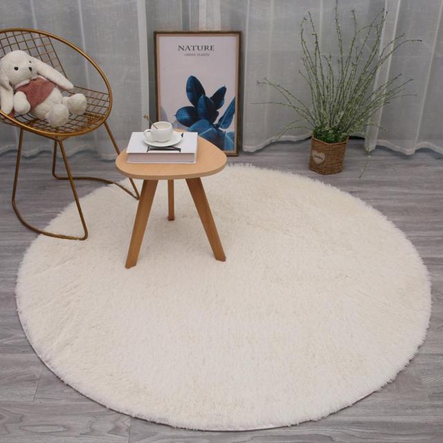 Biały pluszowy dywan z miękkiego aksamitu dla salonu - mata podłogowa miękka i puszysta - Wianko - 2