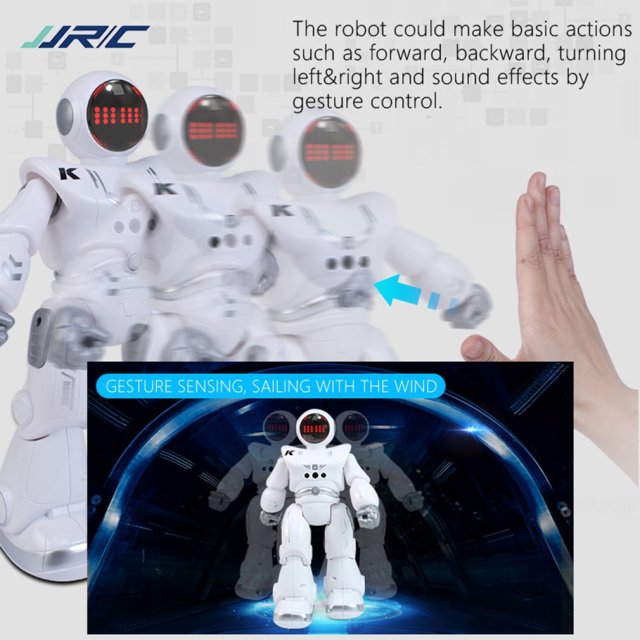 JJRC R18 2.4G - inteligentny RC Robot zdalnie sterowany z czujnikiem gestów, programowaniem i prezentacją, z muzyką, piosenkami i oświetleniem - Wianko - 6