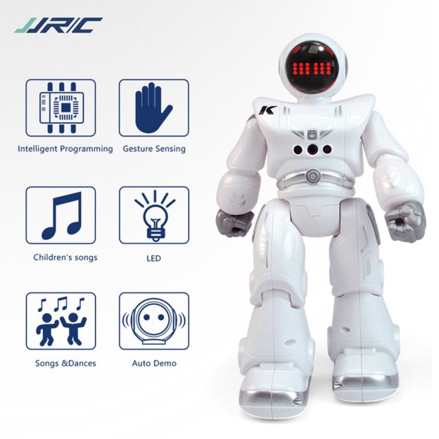 JJRC R18 2.4G - inteligentny RC Robot zdalnie sterowany z czujnikiem gestów, programowaniem i prezentacją, z muzyką, piosenkami i oświetleniem - Wianko - 19