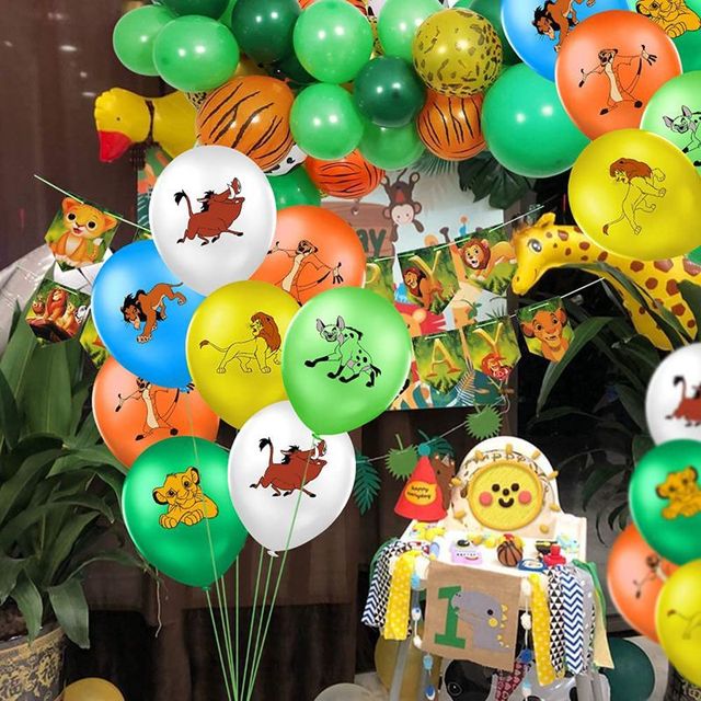 10 sztuk 12-calowych lateksowych balonów Król Lew do dekoracji na przyjęcie urodzinowe, baby shower i imprezy dla dzieci - Wianko - 12