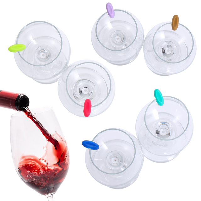 Lampka do czerwonego wina z markami kolorowymi z silikonu - identyfikacja szklanek na przyjęciach domowych i w barze - Wianko - 10