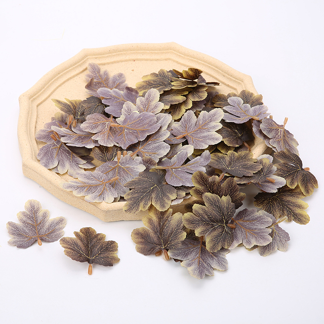 10 sztuk sztucznych liści klonu do jesiennych dekoracji - Wianko - 16