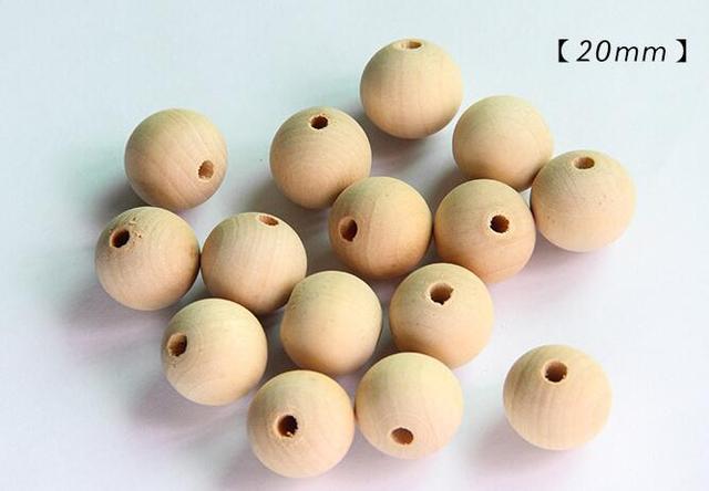 100 sztuk ekologicznych drewnianych koralików DIY Natural Ball Perle en Bois - Wianko - 3
