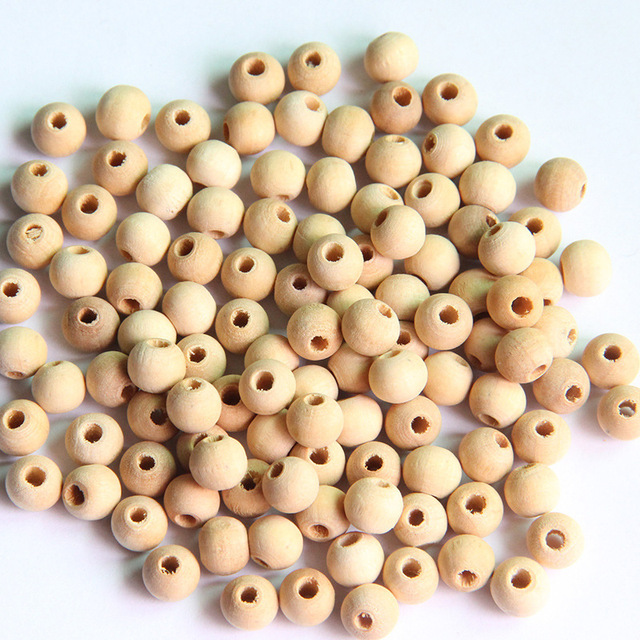 100 sztuk ekologicznych drewnianych koralików DIY Natural Ball Perle en Bois - Wianko - 2