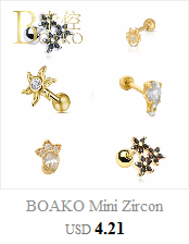 Srebrne kolczyki BOAKO 925 z zielonym kryształem / kryształem CZ dla kobiet - Wianko - 3