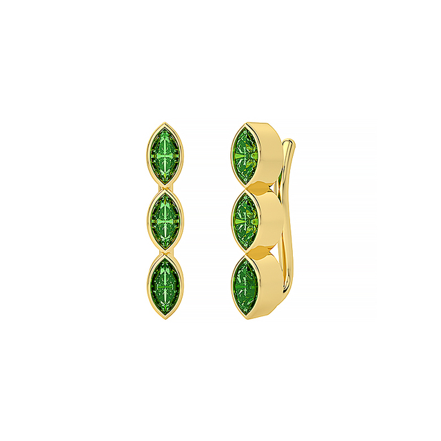 Srebrne kolczyki BOAKO 925 z zielonym kryształem / kryształem CZ dla kobiet - Wianko - 14