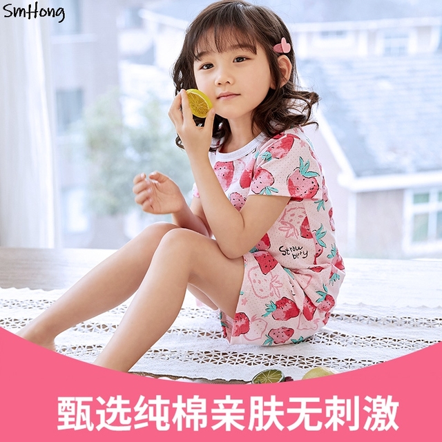 Letnia bawełniana piżama dziewczynek z motywem jednorożca dla dzieci, 2-11 lat - Wianko - 25