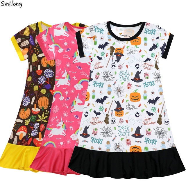 Letnia bawełniana piżama dziewczynek z motywem jednorożca dla dzieci, 2-11 lat - Wianko - 15
