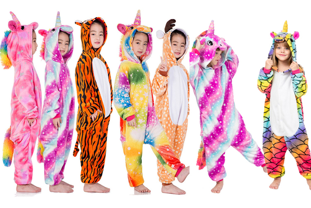 Letnia bawełniana piżama dziewczynek z motywem jednorożca dla dzieci, 2-11 lat - Wianko - 2