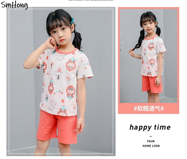 Letnia bawełniana piżama dziewczynek z motywem jednorożca dla dzieci, 2-11 lat - Wianko - 34