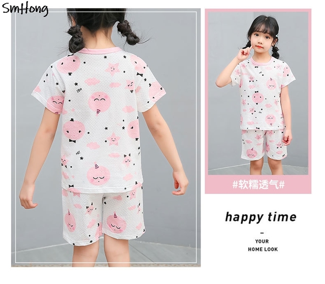 Letnia bawełniana piżama dziewczynek z motywem jednorożca dla dzieci, 2-11 lat - Wianko - 40
