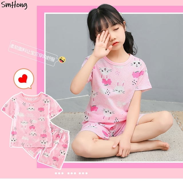 Letnia bawełniana piżama dziewczynek z motywem jednorożca dla dzieci, 2-11 lat - Wianko - 37