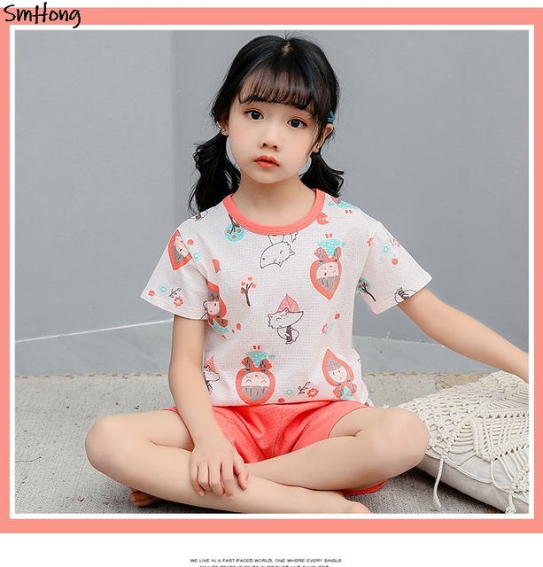 Letnia bawełniana piżama dziewczynek z motywem jednorożca dla dzieci, 2-11 lat - Wianko - 31