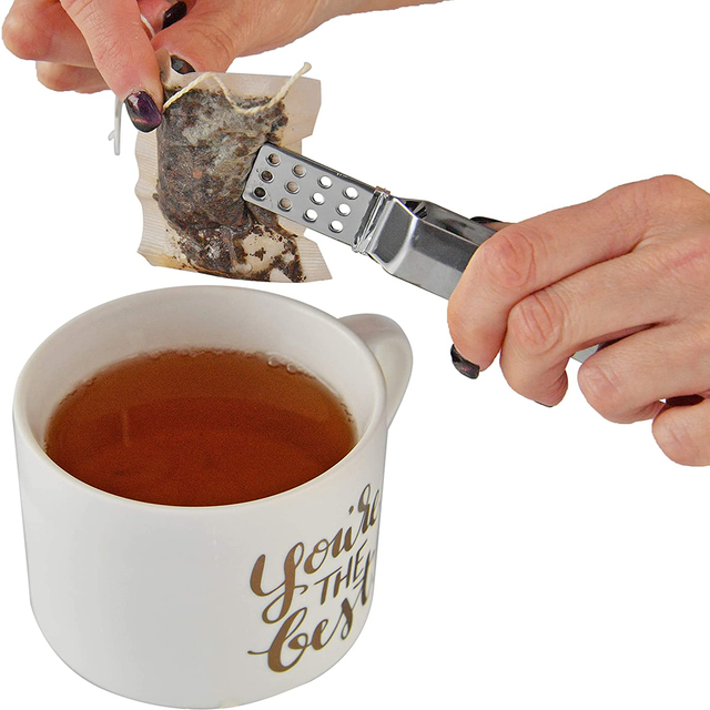 Saszetka na herbatę ze stali nierdzewnej z zaparzaczem i szczypcami kuchennymi - Wianko - 1